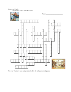 Crossword Puzzle  Chapter 5 “Conflict in the Colonies” Name:________________________
