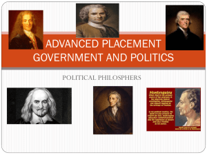 ADVANCED PLACEMENT GOVERNMENT AND POLITICS POLITICAL PHILOSPHERS