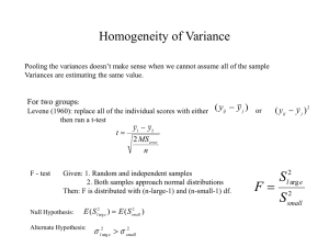 Homogeneity of Variance