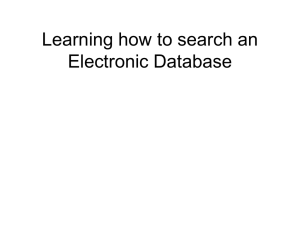 Learning how to search an Electronic Database