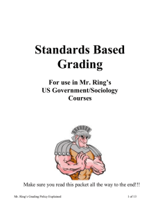 Standards Based Grading For use in Mr. Ring’s