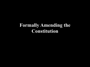 Formally Amending the Constitution