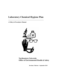 Laboratory Chemical Hygiene Plan Northeastern University Office of Environmental Health &amp; Safety