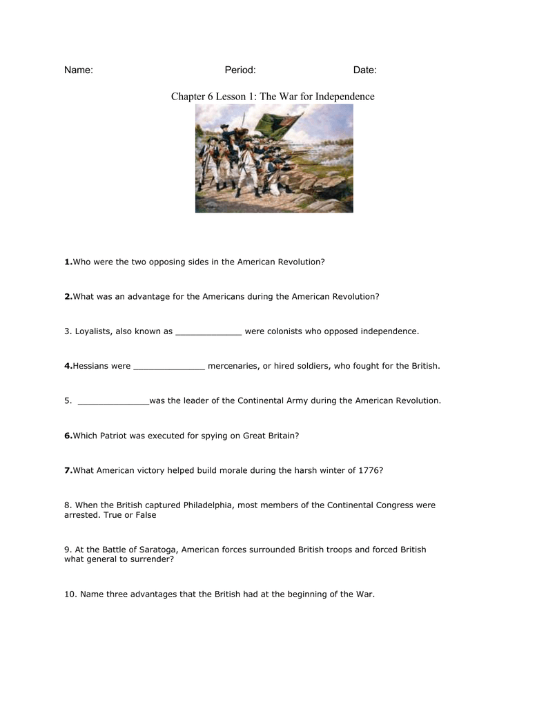 document based questions the american revolution answers