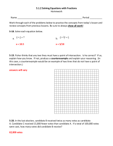 5.1.2 Solving Equations with Fractions Homework