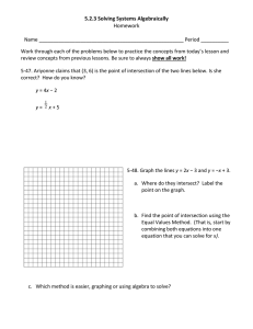 5.2.3 Solving Systems Algebraically Homework