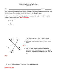 5.2.3 Solving Systems Algebraically Homework