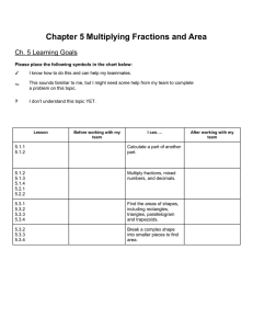 Chapter 5 Multiplying Fractions and Area Ch. 5 Learning Goals
