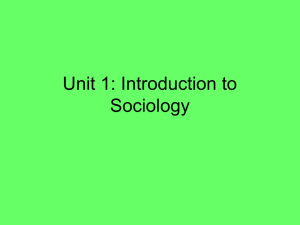 Unit 1: Introduction to Sociology