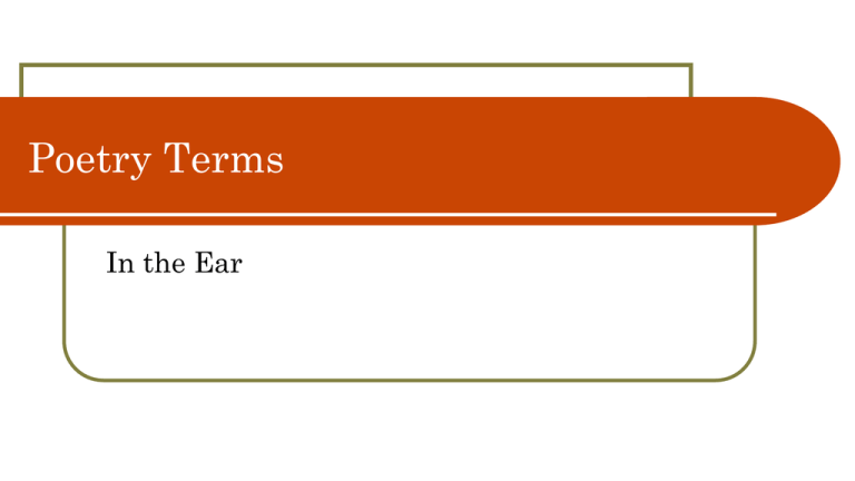 Poetry Terms In The Ear