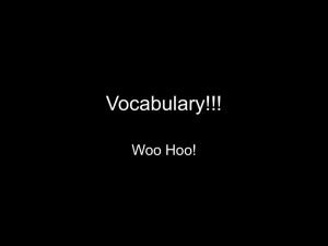 Vocabulary!!! Woo Hoo!