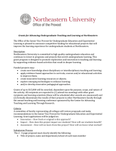 Grants for Advancing Undergraduate Teaching and Learning at Northeastern