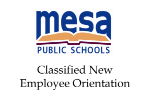 Classified New Employee Orientation