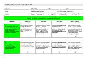 Psychologist Performance Evaluation (Form 1B)