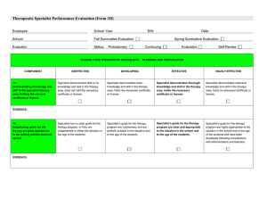 Therapeutic Specialist Performance Evaluation (Form 1D)