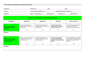 K-8 Counselor Performance Evaluation (Form 1F)