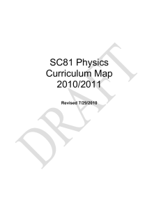 SC81 Physics Curriculum Map 2010/2011 Revised 7/29/2010