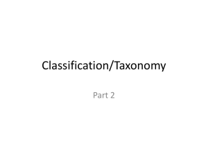 Classification/Taxonomy Part 2