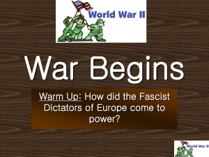 War Begins Warm Up: How did the Fascist power?