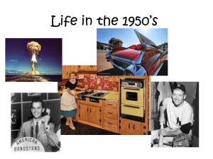 Life in the 1950’s