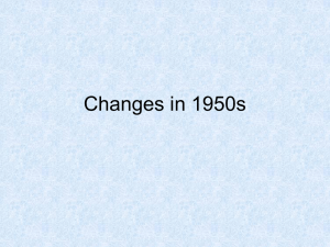 Changes in 1950s