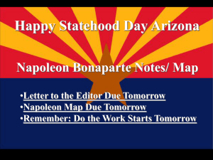 Happy Statehood Day Arizona Napoleon Bonaparte Notes/ Map Napoleon Map Due Tomorrow