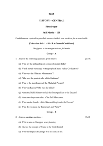 2012  HISTORY – GENERAL First Paper