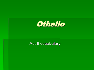 Othello Act II vocabulary