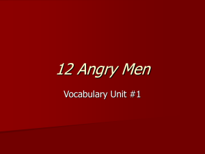 12 Angry Men Vocabulary Unit #1