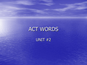 ACT WORDS UNIT #2