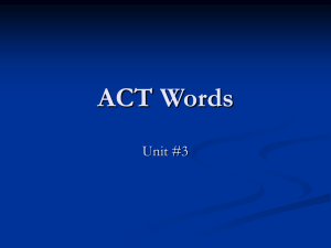 ACT Words Unit #3