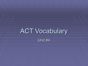 ACT Vocabulary Unit #4