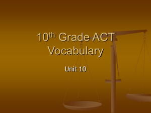 10 Grade ACT Vocabulary th