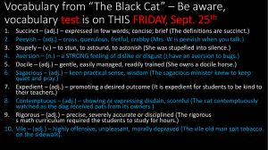Vocabulary from “The Black Cat” – Be aware, vocabulary is on THIS test