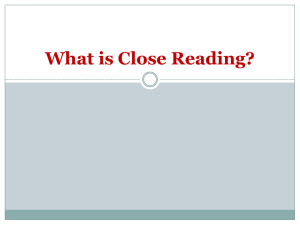 What is Close Reading?