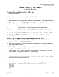 – Unit 6 Review General Chemistry Chemical Bonding