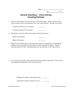 – Unit 8 Activity General Chemistry Counting Particles