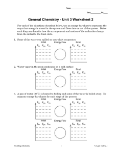 General Chemistry - Unit 3 Worksheet 2