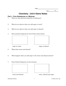 Chemistry - Unit 4 Demo Notes – Pure Substances vs. Mixtures