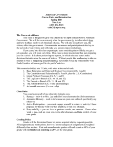 American Government Course Rules and Introduction Spring 2014 Mrs. Lee