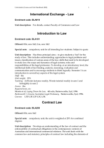 International Exchange - Law Introduction to Law
