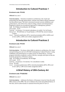 Introduction to Cultural Practices 1