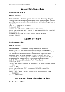 Zoology for Aquaculture