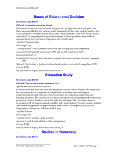 Bases of Educational Decision