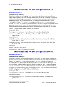 Introduction to Art and Design Theory 1A