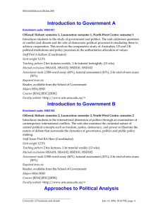 Introduction to Government A