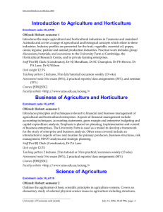 Introduction to Agriculture and Horticulture