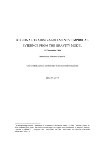 REGIONAL TRADING AGREEMENTS: EMPIRICAL EVIDENCE FROM THE GRAVITY MODEL 22