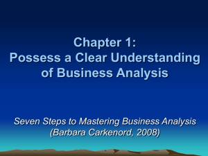 Chapter 1: Possess a Clear Understanding of Business Analysis