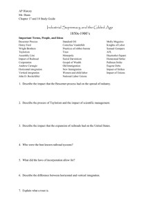Industrialization And Immigration Test Study Guide